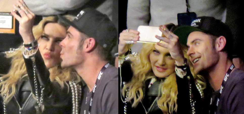 Madonna flirtea con Zac Efron en un evento de lucha libre