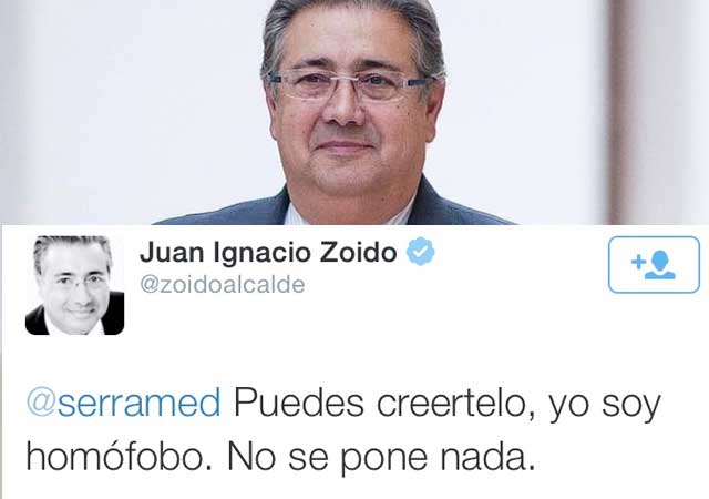 El ministro homófobo Zoido en España