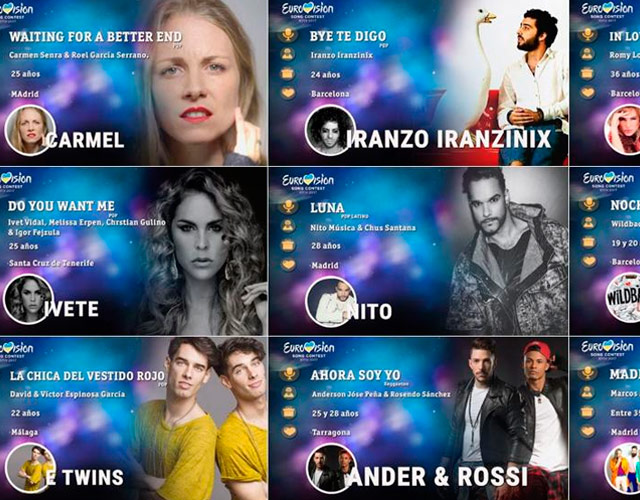 Los 30 candidatos de España para Eurovisión del Eurocasting