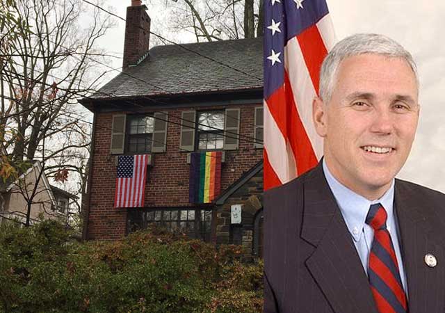 Los vecinos de Mike Pence cubren sus casas de banderas LGBT