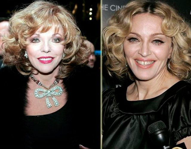 Madonna y sus novios jóvenes, apoyados por Joan Collins