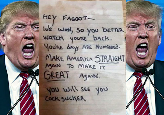 Un hombre gay recibe una amenaza de un votante de Trump