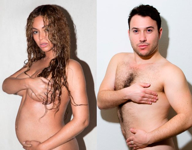 Un hombre desnudo recrea las fotos de Beyoncé desnuda embarazada