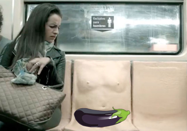 Llegan los asientos con pene en el metro de Mexico