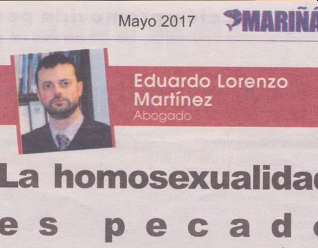 Una revista gallega equipara la homosexualidad al incesto