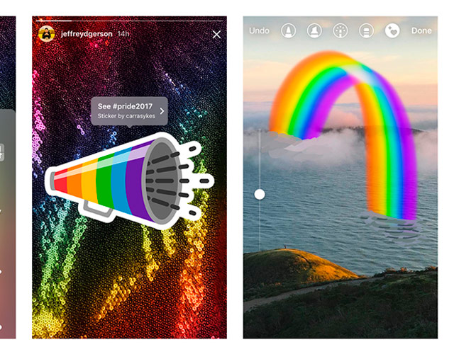 Stickers arcoíris en Instagram para celebrar el Orgullo LGBT