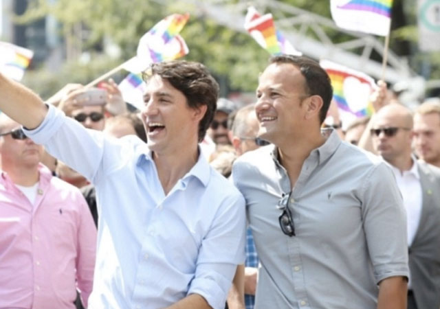 Las fotos de Justin Trudeau y Leo Varadkar en el Pride de Montreal