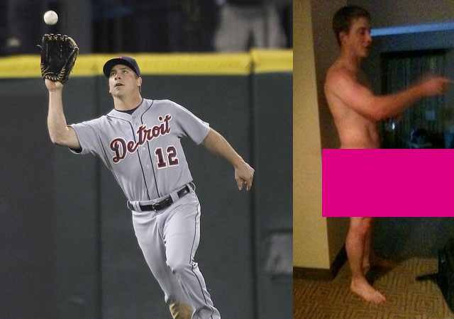 El jugador de baseball Andy Dirks desnudo