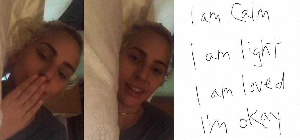 Lady Gaga monta un streaming para meditar en la cama