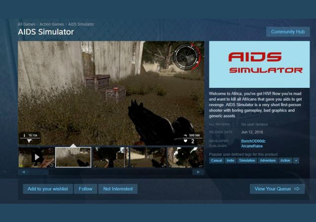 El "simulador de SIDA", el juego más ofensivo de Steam