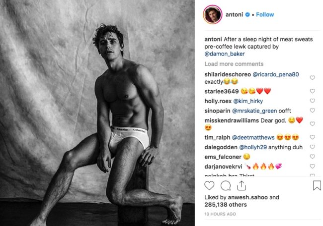 La sesión de fotos de ropa interior de Antoni Porowski fue eliminada por Instagram 2