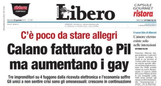 El titular homófobo de un periódico que relaciona el declive económico con los gays