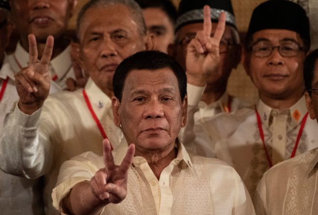 El presidente filipino Rodrigo Duterte: 