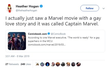 'Capitana Marvel' es para la gente gay, dice internet 4