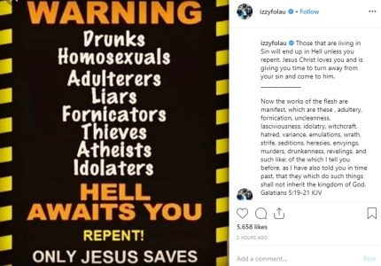 Billy Vunipola defiende la homofobia del jugador de rugby Israel Folau en Instagram 2