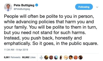 Karen Pence acusa a Pete Buttigieg de usar a Mike Pence por 