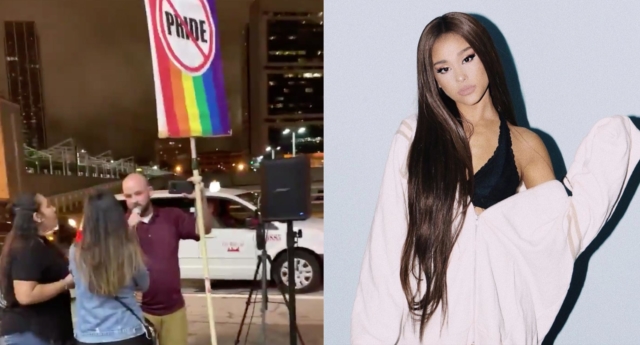 Ariana Grande arrastra a manifestante anti-LGBT que interrumpió el concierto