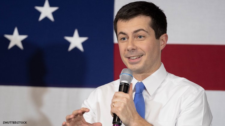 Pete Buttigieg to Host 'Jimmy Kimmel Live' This Week Pete Buttigieg giving a speech.