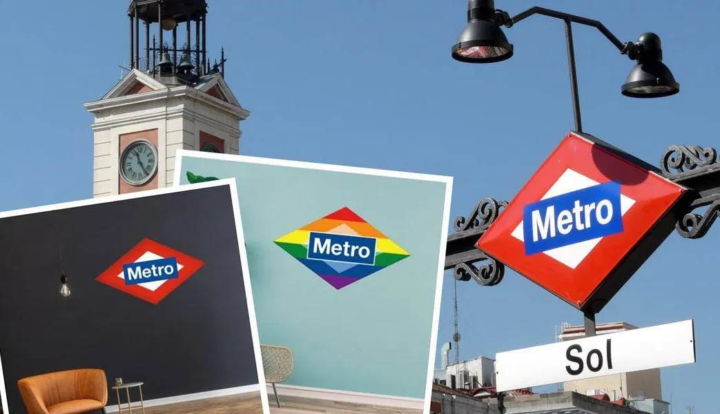 Metro de Madrid pone a la venta réplicas de su rombo en versión original y lgbt