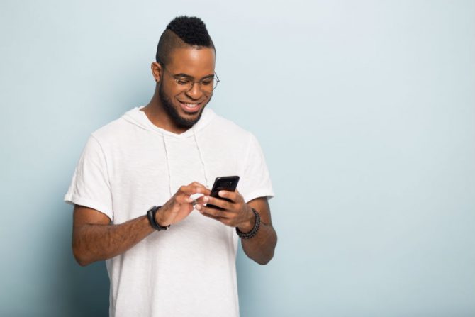 A man on a cellphone