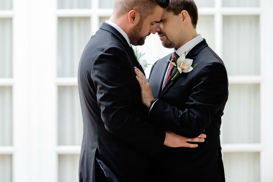 Michael and Josh on their micro-wedding day