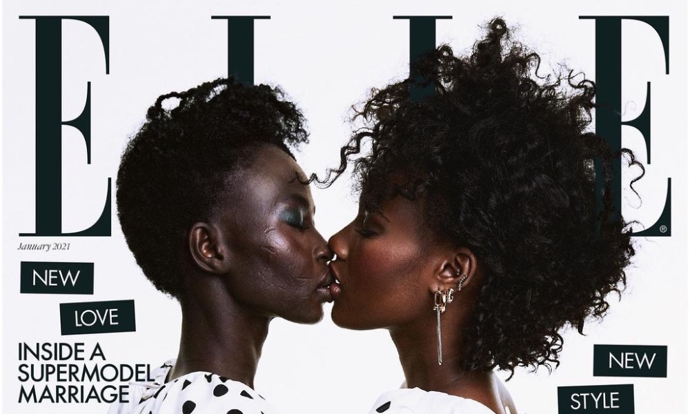 Aweng Ade-Chuol comparte un tierno beso con su esposa en la portada de ELLE