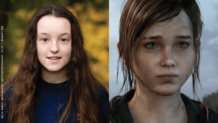 Bella Ramsey and Ellie from The Last of Us