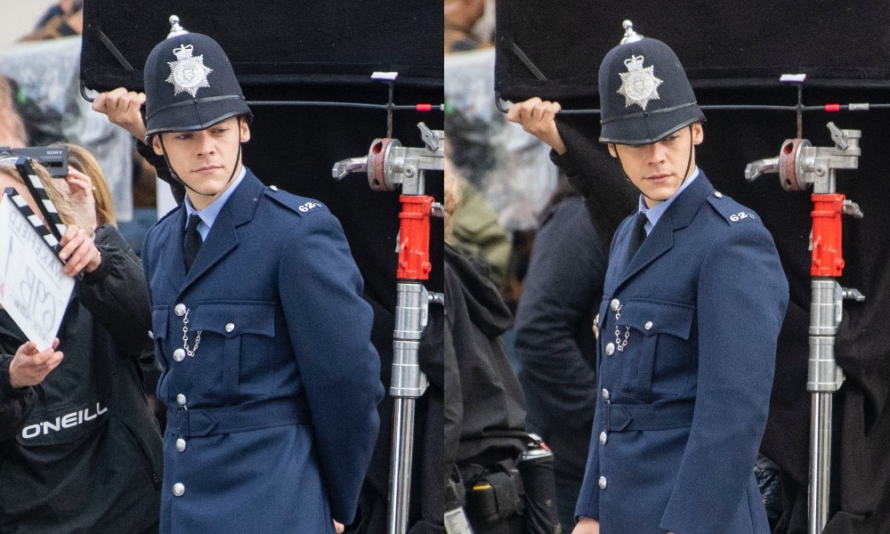 Harry Styles se pone el uniforme completo para interpretar a un polic&iacute;a gay en el rodaje de su nueva pel&iacute;cula My Policeman