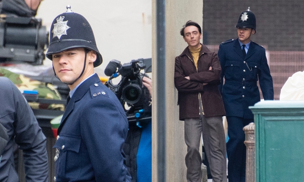 Harry Styles vestido de policía para su nueva película