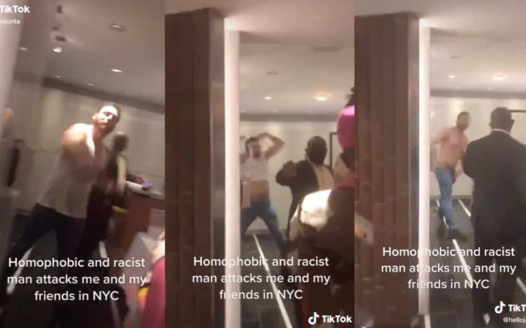 Un hombre se desnuda furiosamente mientras grita insultos racistas y homófobos al coreógrafo de Beyoncé