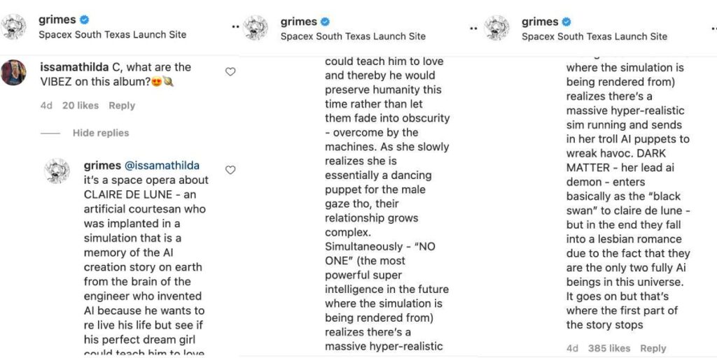 Grimes anuncia que su nuevo álbum es una ópera espacial con inteligencia artificial de carácter lésbico