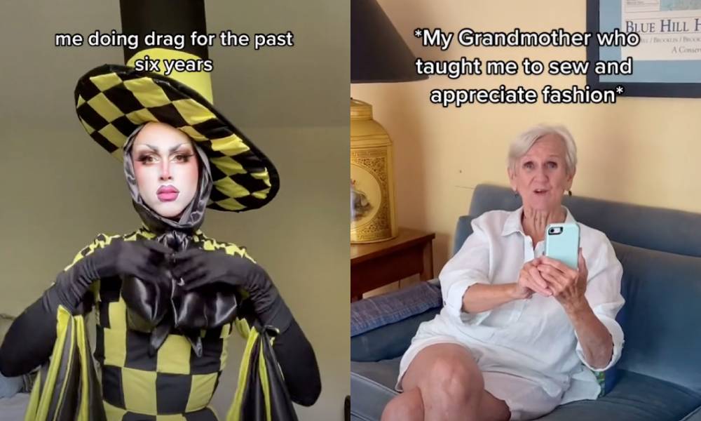 Una abuela demostró la admiración que tiene por su nieto drag