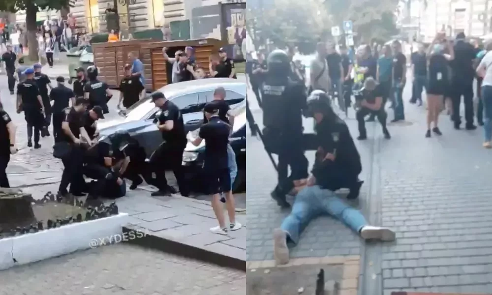 La policía se enfrenta violentamente a matones de extrema derecha y neonazis en el desfile del Orgullo ucraniano