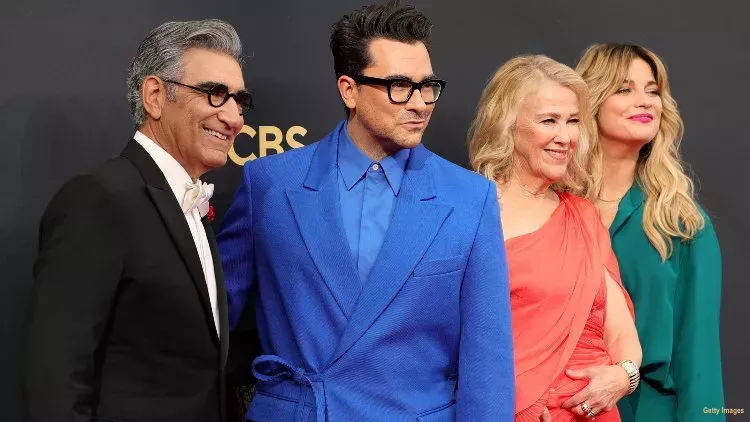 Another Real-Life Schitt's Creek Reunion Is Happening Very Soon dan-levy-eugene-levy-schitts-creek-best-wishes-book-event-beacon-theatre-october-2021-reunion.jpg