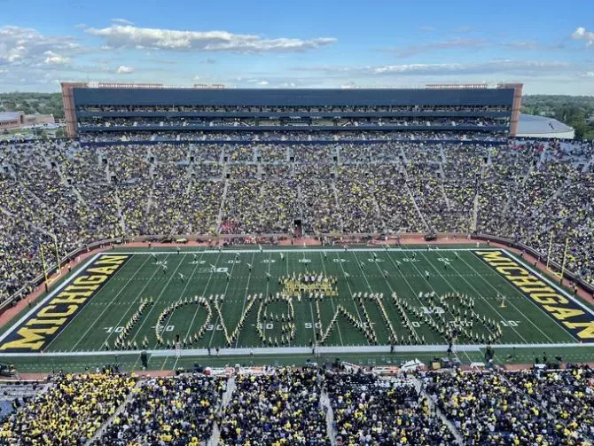 The Michigan Marching Band perform at last Saturday's game