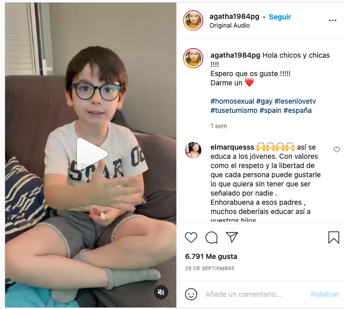 Un niño español conquista las redes sociales por su mensaje LGTB+