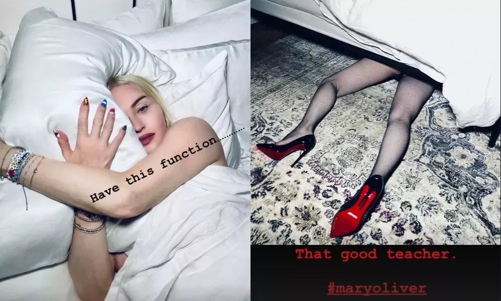 Madonna demuestra que la edad no es más que un número con una arriesgada sesión de fotos en su dormitorio con los pechos descubiertos