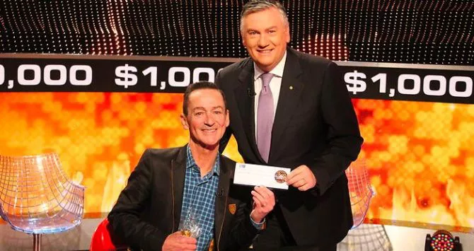 Antony McManus and Millionaire Hot Seat host Eddie Maguire