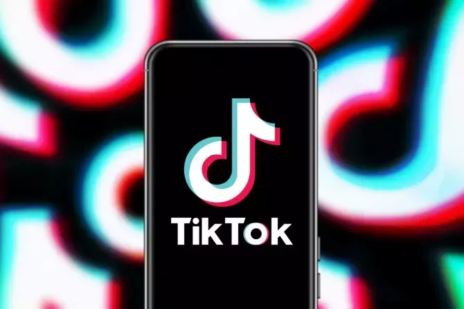 Smart phone with TIK TOK logo