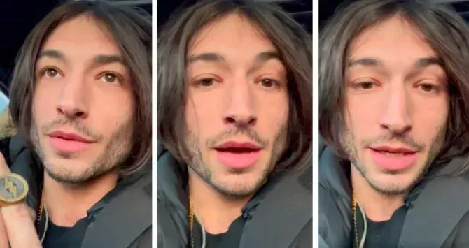 Ezra Miller records a video addressed to the KKK