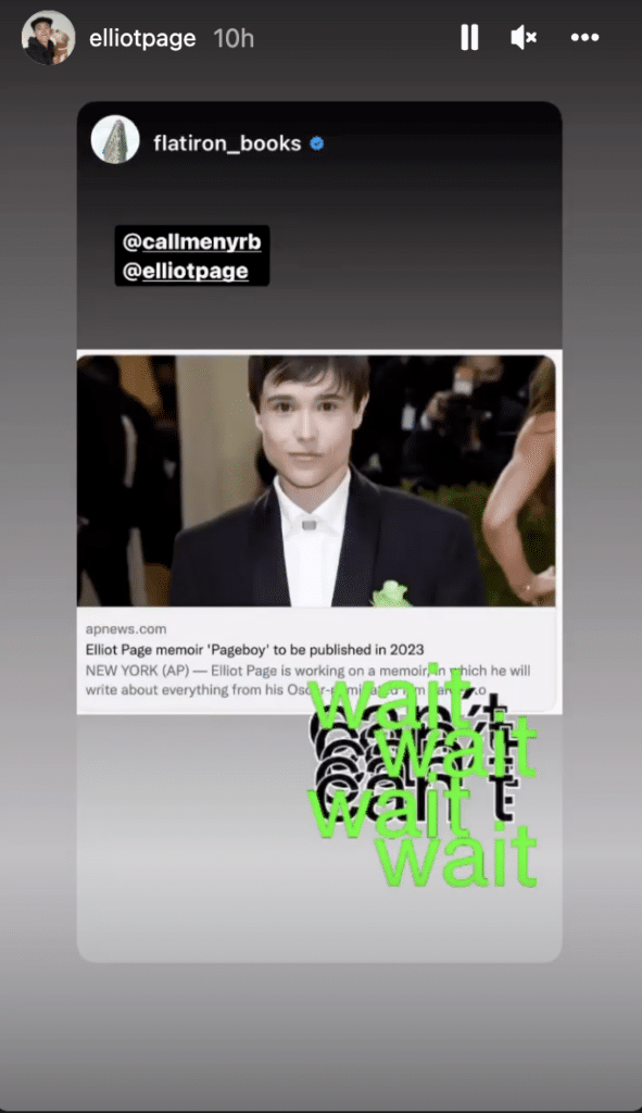 Las memorias de Elliot Page hablan con franqueza sobre