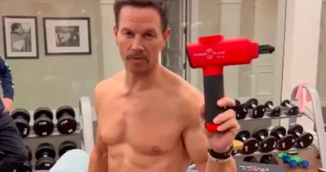 Mark Wahlberg demonstrates his massage tool 
