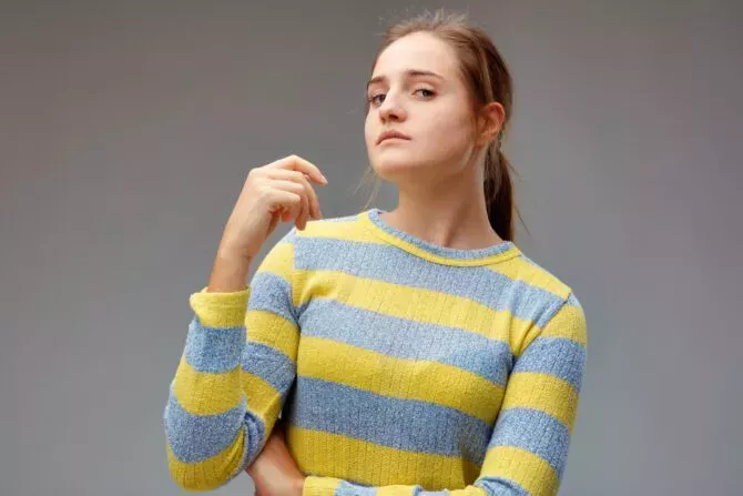 Portrait of woman wearing a sweater
