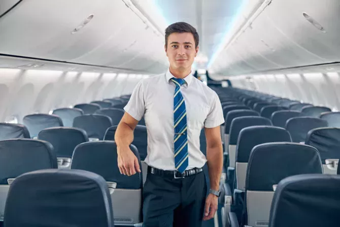 Male flight attendant