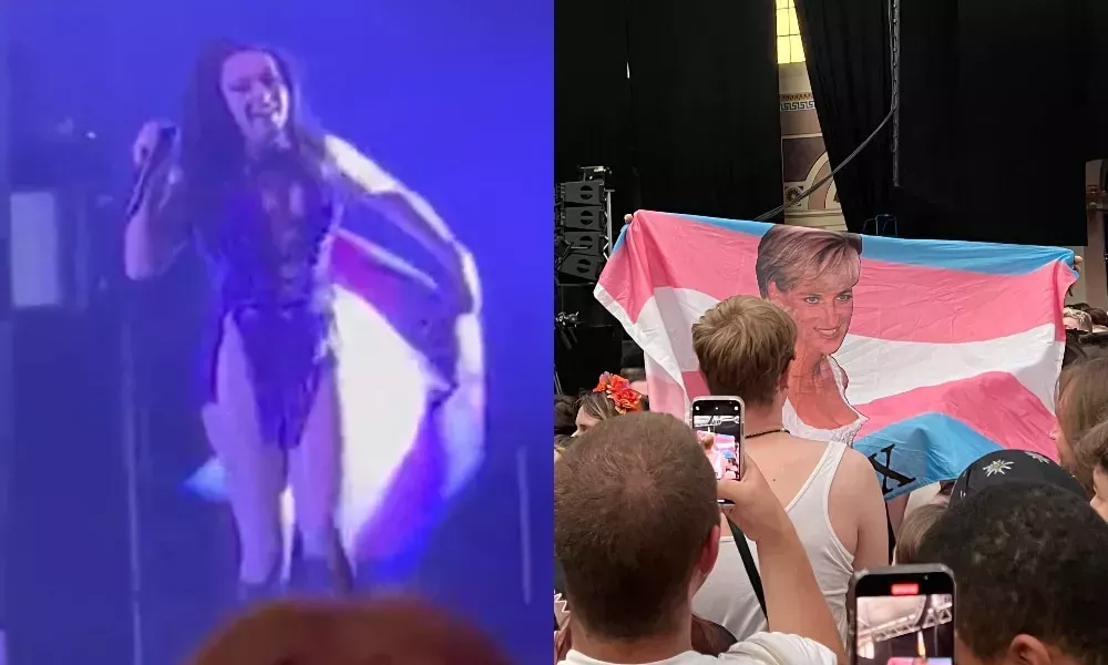 Charli XCX da un emotivo discurso a sus fans envuelta en la bandera del Orgullo Trans de la Princesa Diana