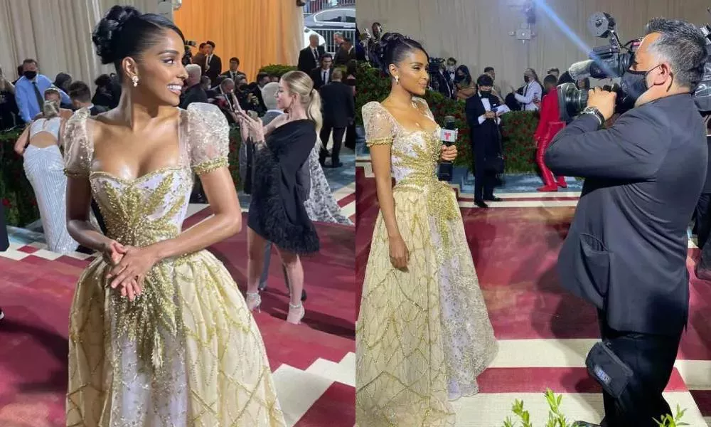 La reportera de la Gala del Met roba el espectáculo con un precioso vestido de alfombra roja