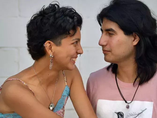 Happy straight couple