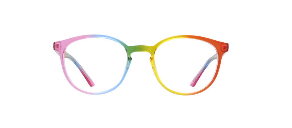 Estas gafas con temática del Orgullo recaudan fondos para una ONG de salud mental LGBTQ+.