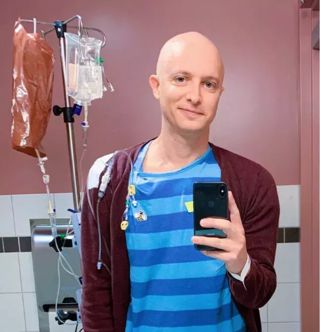 Byron Lane undergoing chemotherapy