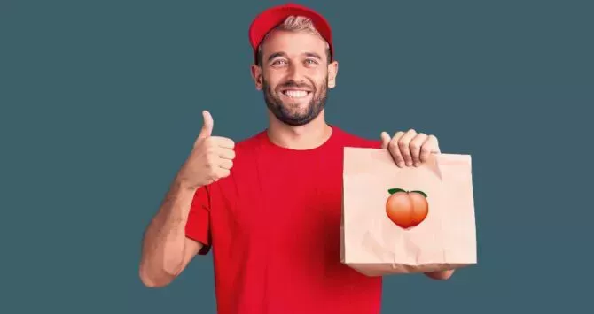 A delivery man brings a bottom-friendly menu for Pride